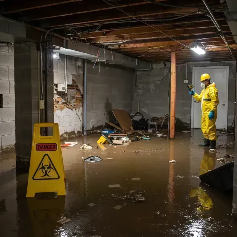 Flooded Basement Electrical Hazard in LaFayette, GA Property